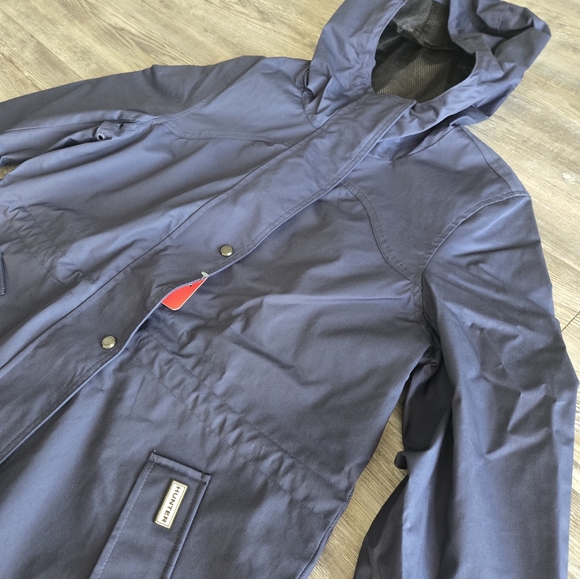 Hunter Navy Water-Resistant Cotton Smock Jacket 🌧️ Size M NWT - Picture 4 of 14